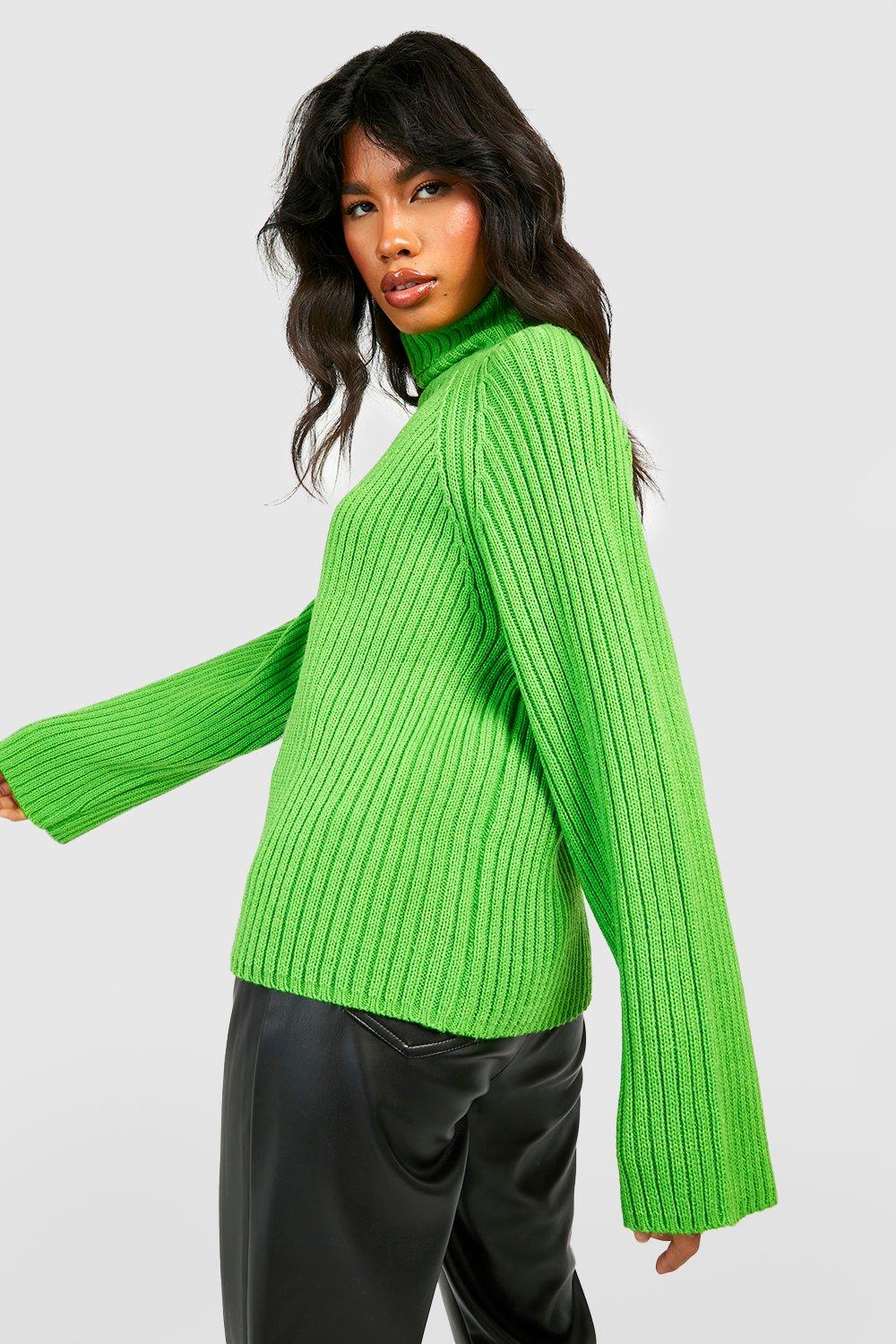 Green roll clearance neck jumper womens